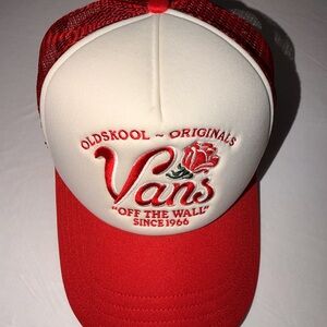 Vans Red and White Logo Cap